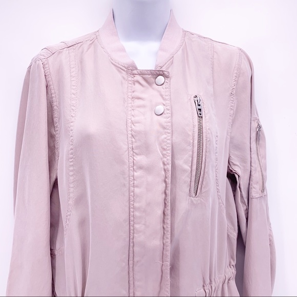 Blank NYC Mauve Long Rayon Zipped Jacket Sz Small - Picture 2 of 7